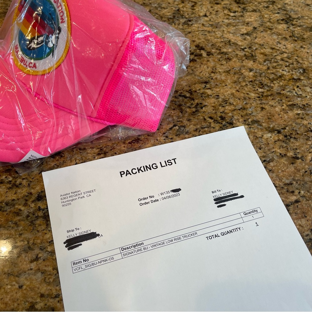 NWT Aviator Nation Pink Trucker Hat Malibu Logo embroidered patch neon pink - Picture 2 of 11